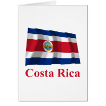 Costa Rica Waving Flag with Name Card
