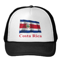 Costa Rica Waving Flag with Name Hat