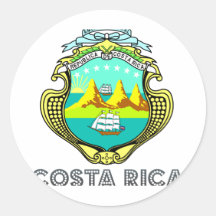 Costa Rican Emblem Round Sticker