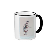 Costume design for a female harlequin, c.1880 mugs
