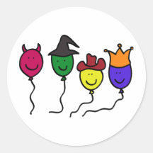 Costume Party Round Sticker