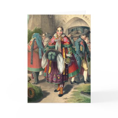 Costumes of Pomerania - Vintage Greeting Card by AntiqueImages