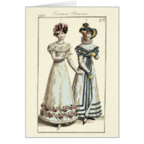 Costumes Parisiens 1821 Fashion Plate Greeting Cards