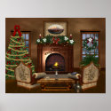 Cosy Country Christmas Poster posters
