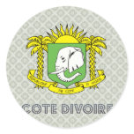 Cote Divoire Coat of Arms Round Stickers