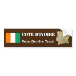 Cote d'Ivoire Flag + Map Bumper Sticker bumper stickers