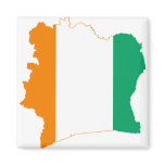 Cote d'Ivoire Flag map CI Fridge Magnet