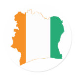 Cote d'Ivoire Flag map CI Round Sticker