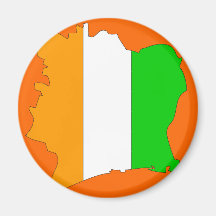 Cote Divoire flag map Fridge Magnets
