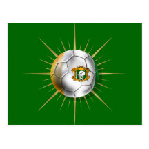 Côte D'Ivoire Soccer Starburst Post Card