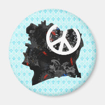 Cote Divoire Trendy Peace Sign with Ivoirian map Magnet