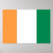 Coted Ivoire Flag Print
