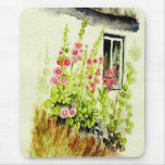 Cottage Window and Delphiniums Mousepad
