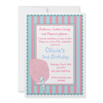 Cotton Candy Circus Carnival Birthday Invitation