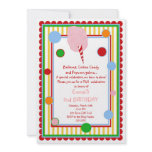 Cotton Candy Circus Carnival Birthday Invitation