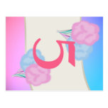 Cotton Candy Table Number Card Post Card