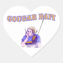 Cougar Bait Heart Sticker