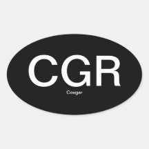 Cougar CGR Oval Bumper Sticker