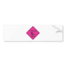 Cougar Crossing Pink Bumper Sticker