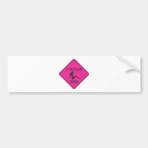 Cougar Crossing Pink Bumper Sticker