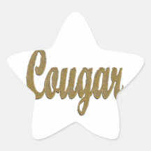 Cougar - Furry Text Star Stickers