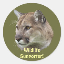 COUGAR HEAD Wildlife Supporter Stickers