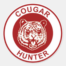 Cougar Hunter Round Stickers