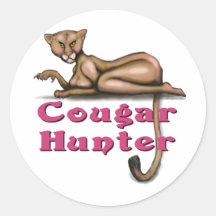Cougar Hunter Round Stickers