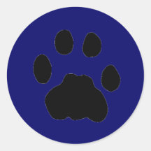 COUGAR PAW PRINT ROUND STICKER