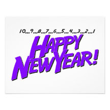 Countdown To New Year Purple Custom Announcement