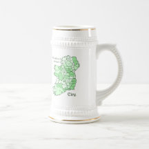 Counties of Ireland Map Coffee Mugs