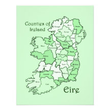Counties of Ireland Map Invitation