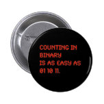 Counting in Binary Pinback Button