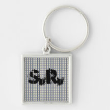 Country Blue Gingham Checks Keychains