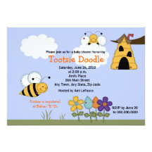 Country Bumble Bees 5x7 Baby Shower Invitation