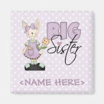 Country Bunny Big Sister (violet) Refrigerator Magnet