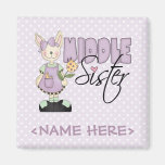 Country Bunny Middle Sister (violet) Fridge Magnets