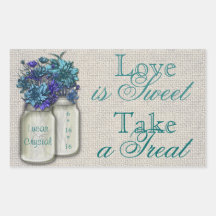 Country Charm Teal Candy Buffet Sticker