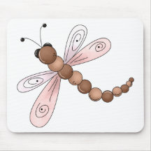 Country Cherries · Brown & Pink Dragonfly Mousemats