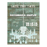 Country Chic Chocolate Mint Rustic  Save the Date Postcard