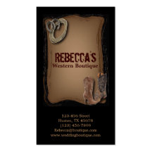 Country Cowboy Boots Western vintage Business Card