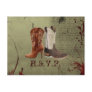 Country Cowboy Boots Western Wedding Favour Post Card
