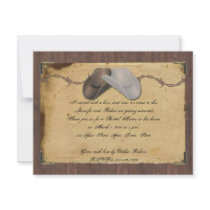 Country Cowboy Hat Barbed Bridal Shower Invitation