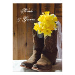 Country Daffodils Wedding Flat Notes Custom Invites