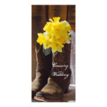 Country Daffodils Wedding Program Rack Card Design