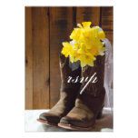Country Daffodils Wedding Response Card Custom Announcements