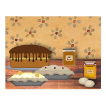 Country Desserts Recipe Card Postcards