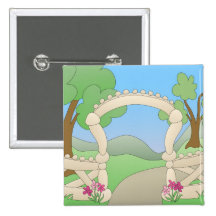 Country Garden Path Pinback Button