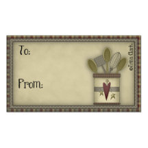 Country Kitchen Utensils Primitive Gift Tags Business Card Templates