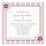 Country Kitsch Purple & Pink Stripe Wedding Custom Invites